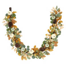72" Long Fall Harvest Garland with Faux Pumpkins