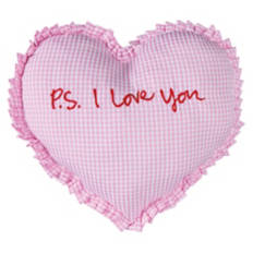 Valentine's Cozy & Fluffy Pillow - Gingham PS I Love You