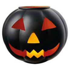 Large LED Metal Jack O Lantern, Black