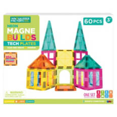 Kid's Magne Builds - Neon Pastel, 60 pieces
