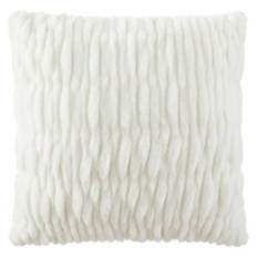 20" x  20" Cozy Accent Pillow, White Ruched