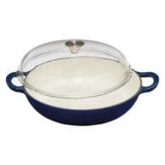 Cast Iron Shallow Casserole Braiser - Blue