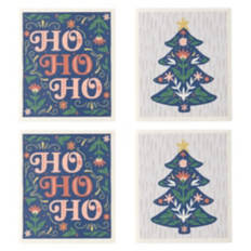 4 Pack Swedish Dish Cloths - Ho Ho Ho