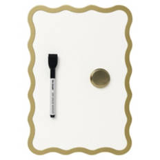 Scalloped Shaped Desktop Dry Erase Board, Gold