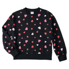Ladies Valentine Day's Pullover - Black, XL