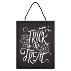 Halloween Reversible Wall Sign - Trick/Skull