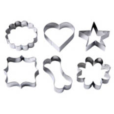 6 Pack Stainless Steel Cookie Cutters