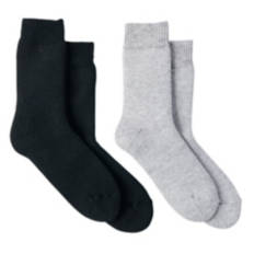 2 Pack Ladies Brushed Socks, Black/Grey