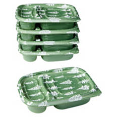 5 Pack Holiday Divided Food Storage Containers - Tree