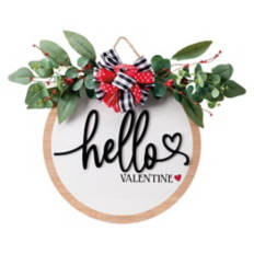 Valentine's Day Circle Sign - Hello Valentine