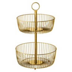 2 Tier Fruit Rack, Gold