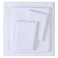 Queen Size Stripe Embossed Microfiber Sheet Set, White