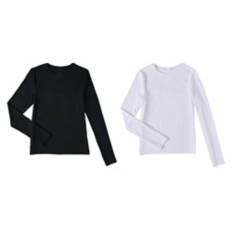 2 Pack Ladies Basic Tops - White & Black, S