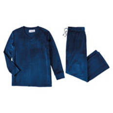 Ladies Plush Lounge Set - Blue, M