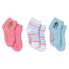 3 Pack Toddler Girl's Bluey Fuzzy Socks, 2T-4T