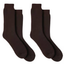 2 Pack Men's Brushed Socks, Brown