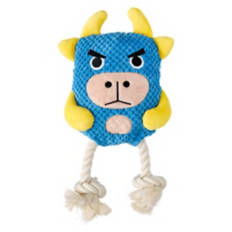 Plush Rope Dog Toy - Blue Cow