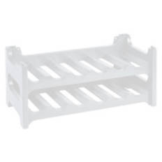 2 Pack Stackable Bottle Storage Rack, White