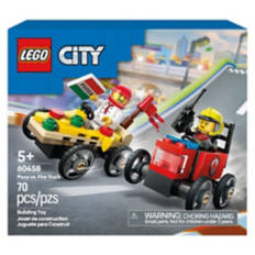 City Pizza vs Fire Truck Racers Building Blocks, 70 pieces
