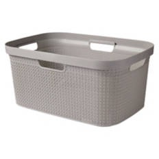 Decorative Laundry Basket, Light Grey