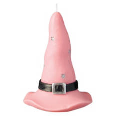 Halloween Molded Candle - Witch Hat, Salmon Pink