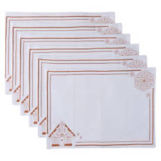 13" x 18" Holiday Placemat Set - Gingerbread, 6 pack