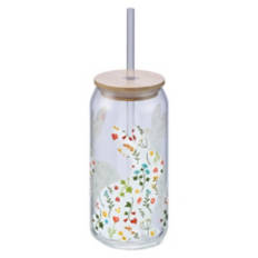 Glass Cup with Lid - Bunny