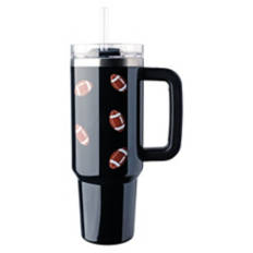 40 oz Thirst Crusher Tumbler - Black Football