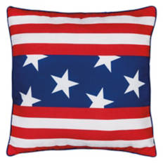 18" x 18" Americana Square Pillow - Print Flag