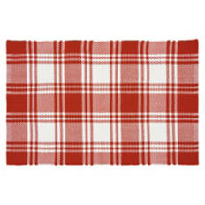 4" x  36" Handwoven Layering Rug - Buffalo Check Orange
