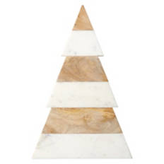 Holiday Marble Tree Shaped Wood Board