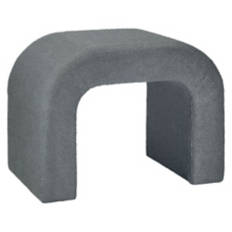 Boucle Waterfall Ottoman, Gray