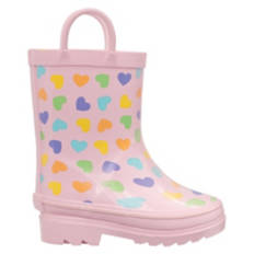 Toddler Warm Lined Rain Boots - Heart, 7/8