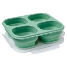 4 Compartment Collapsible Food Storage Box, Green