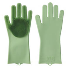 Silicone Scrub Gloves - Green
