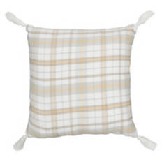 18" x 18" Harvest Decor Pillow - Gray Plaid