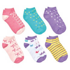 6 Pack Children's Socks - Bows, Large