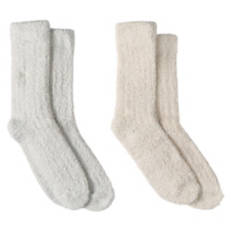 2 Pack Ladies Ultra Soft Socks - Grey & Beige, 4-10