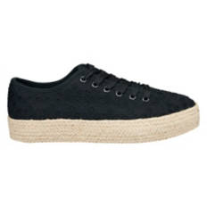 Ladies Espadrille Sneaker - Black, 8