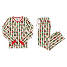 Ladies Holiday Pajama Set - White, L