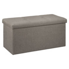 Rectangular Shaped Storage Ottoman, Gray