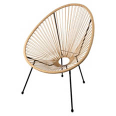 Oval Shaped Patio String Chair, Beige
