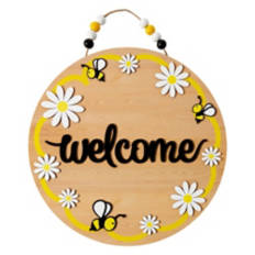 15" Indoor/Outdoor Circle Sign - Bee Welcome