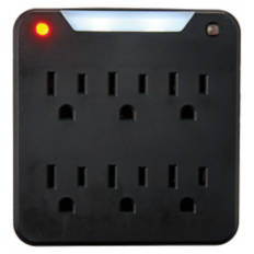 6 Outlet Wall Tap, Black