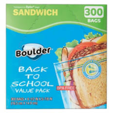 Reclosable Zipper Sandwich Bags, 300 count