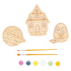 3 Piece Paint-Your-Own Halloween Woodcraft Set - House