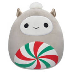 12" Holiday Squishmallow - Grey Yeti with Peppermint Swirl Belly
