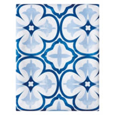 60" x 84" Indoor/Outdoor Tablecloth, Blue Tile Geo