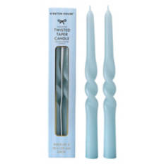 2 Pack Semi Twisted Taper Candles, Blue