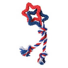 Patriotic Dog Toy - Rubber Stars Rope